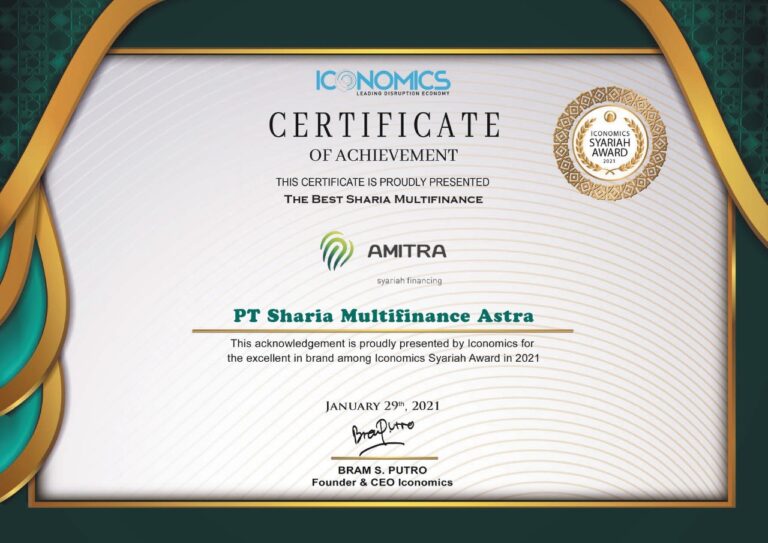Amitra Dinobatkan sebagai The Best Sharia Multifinance 2021