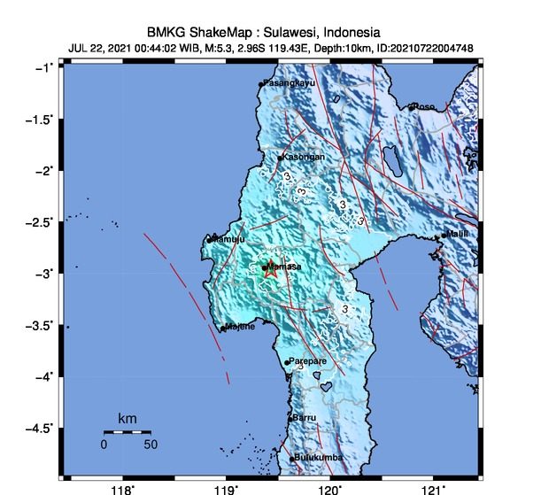Kabupaten Mamasa Diguncang Gempa 5,3 Magnitudo