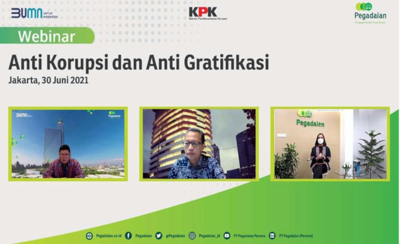 Pegadaian Gelar Webinar Kampanye Anti Korupsi dan Anti Gratifikasi