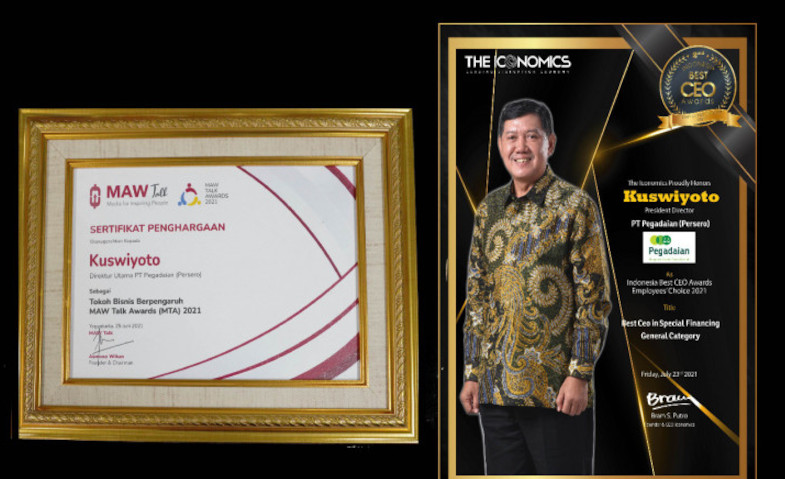 Wow, Konsisten Berkinerja Baik, Pegadaian Raih Penghargaan The Best SOE-CEO 2021