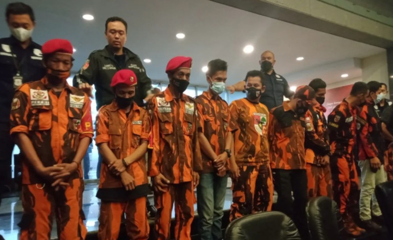 Bawa Sajam saat Demo, Anggota Pemuda Pancasila Diamankan Petugas