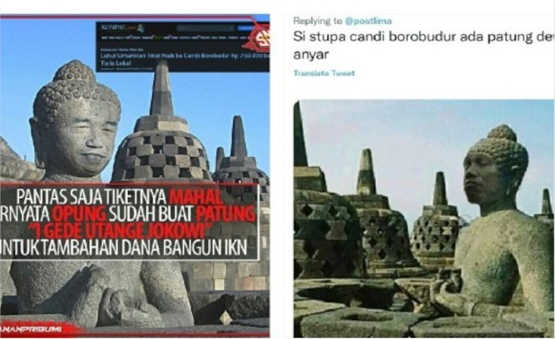 Viral, Stupa Candi Borobudur Diduga Diedit Mirip Jokowi
