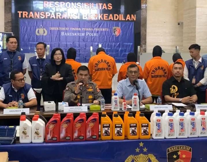 Dibongkar Bareskrim, Produksi Oli Palsu Merk Yamalube, Honda MPX hingga Pertamina Dipasarkan ke Seluruh Indonesia