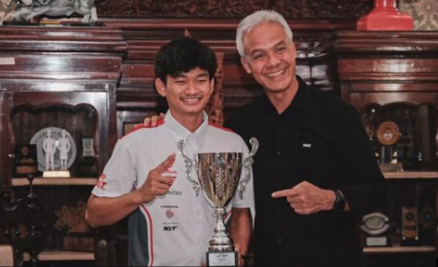 Arbi Aditama Pembalap Purworejo Juara Junior GP di Barcelona Temui Ganjar