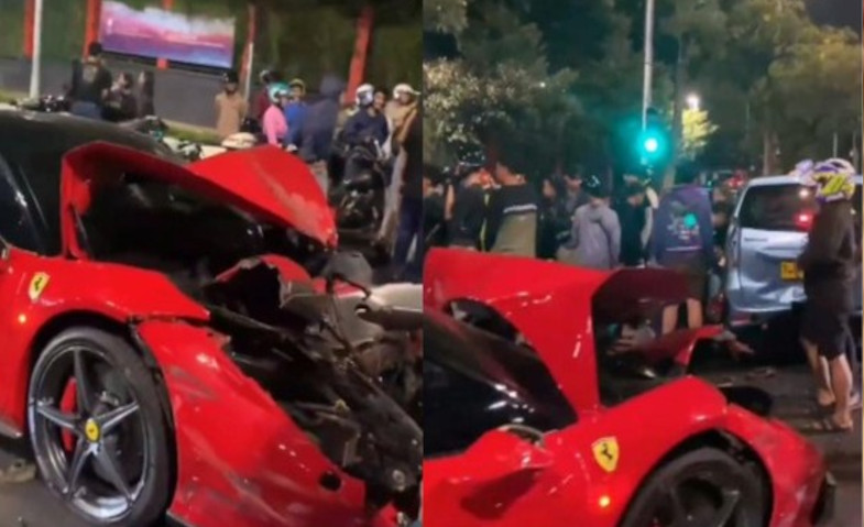 Ferrari Tabrak 5 Kendaraan di Lampu Merah Bundaran Senayan
